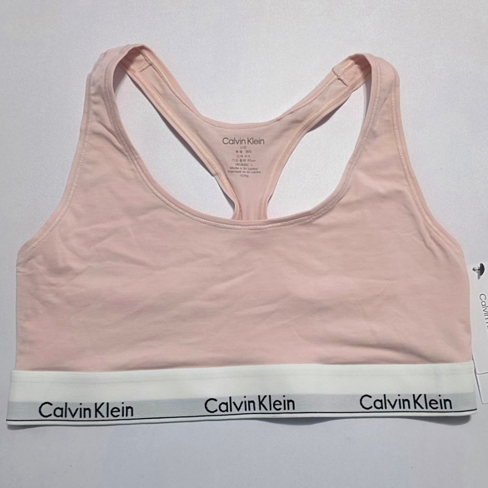 Calvin Klein Pink & White Modern Unlined Sports Bra / Bralette XS S Pink White